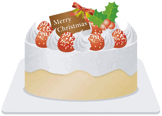 クリスマスケーキのイメージイラスト（水彩風）