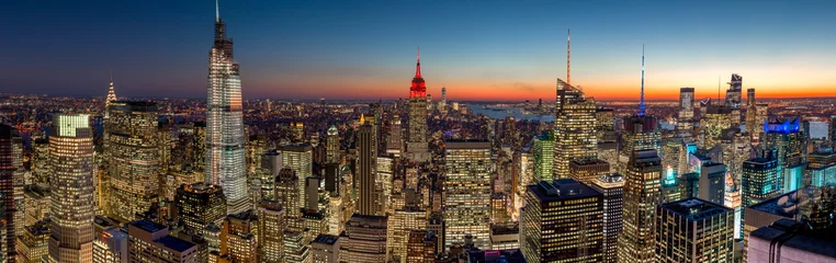Deurstickers Manhattan New York City Manhattan avond skyline 2019 november