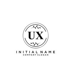Letter UX Beauty Logo Template Vector