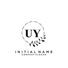 Letter UY Beauty Logo Template Vector