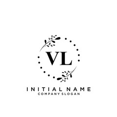 Letter VL Beauty Logo Template Vector