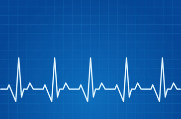 ECG heartbeat monitor, cardiogram heart pulse line wave. Electrocardiogram medical background.