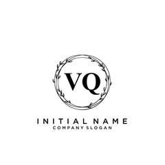 Letter VQ Beauty Logo Template Vector