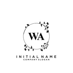 Letter WA Beauty Logo Template Vector