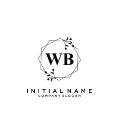 Letter WB Beauty Logo Template Vector