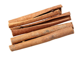 Cinnamon on a white background