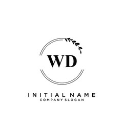 Letter WD Beauty Logo Template Vector