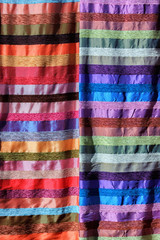 Striped coloured moroccan fabric.