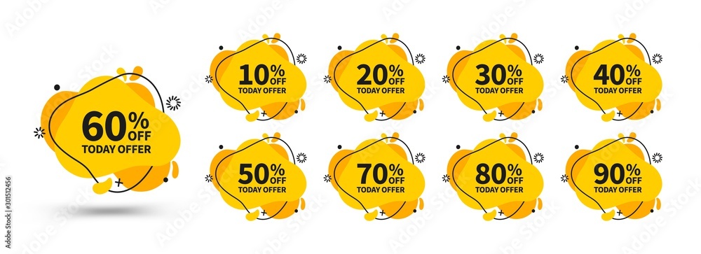 Canvas Prints yellow discount banners set. vector bright template banners. template ready for use in web or print 