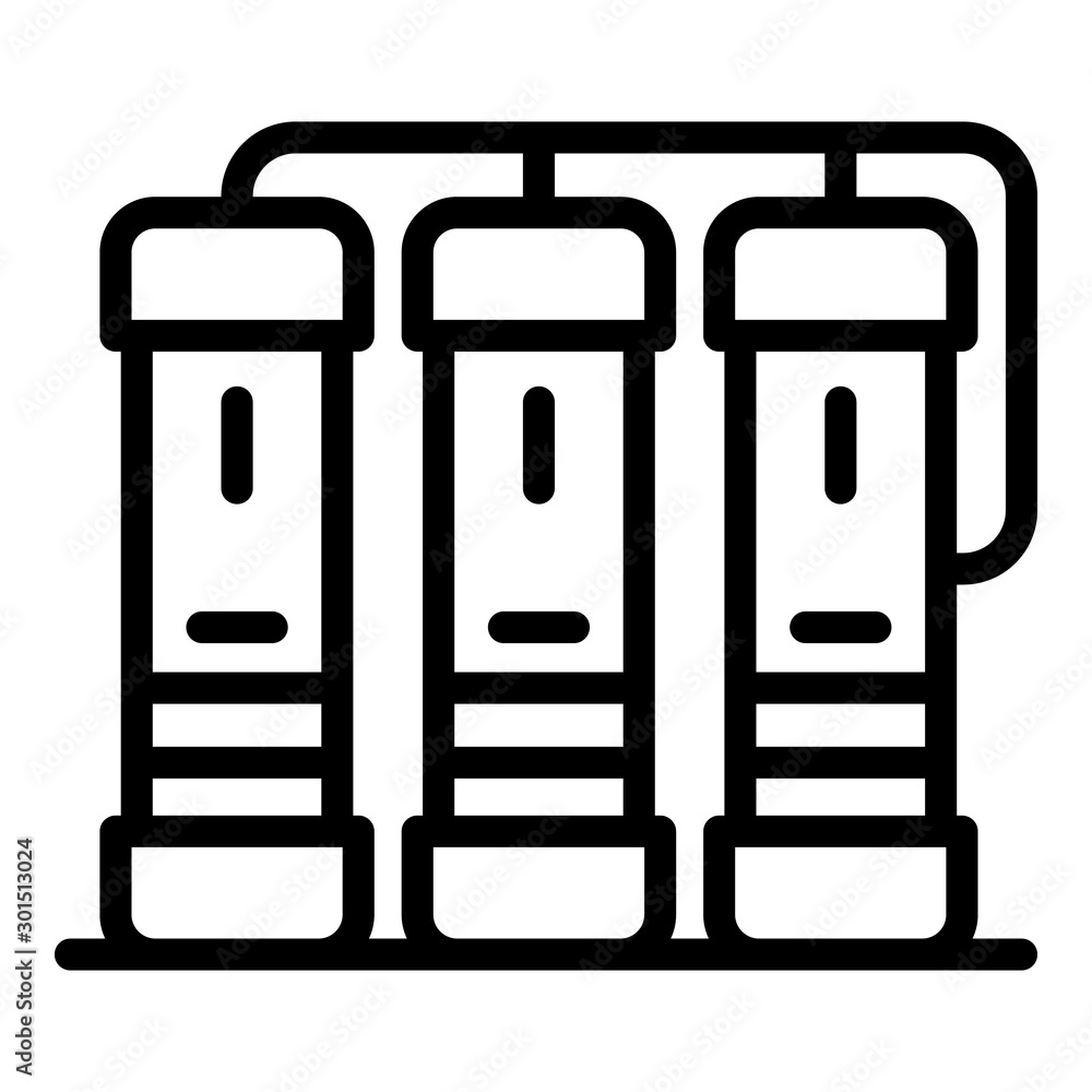 Poster three servers icon. outline three servers vector icon for web design isolated on white background