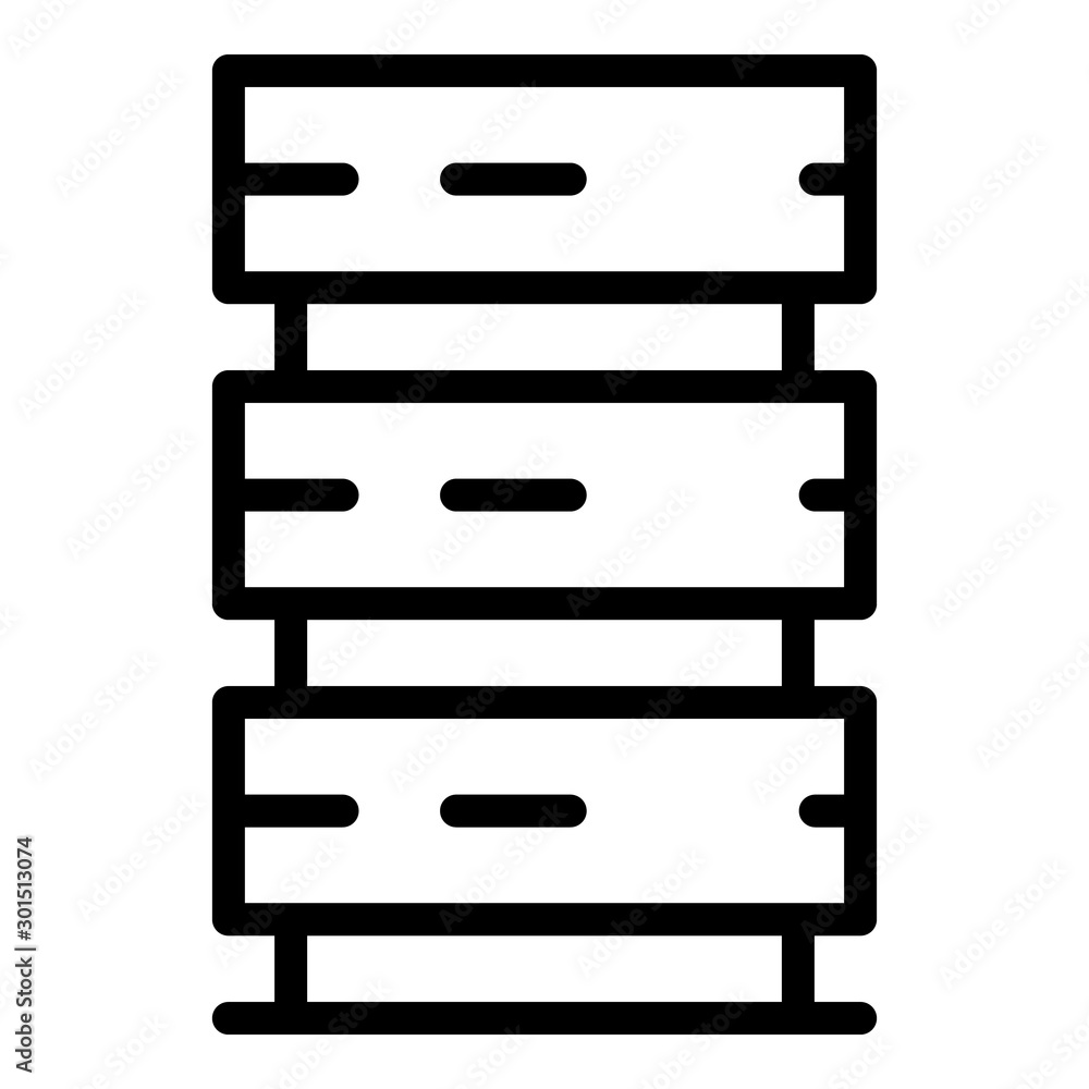 Poster server tower icon. outline server tower vector icon for web design isolated on white background