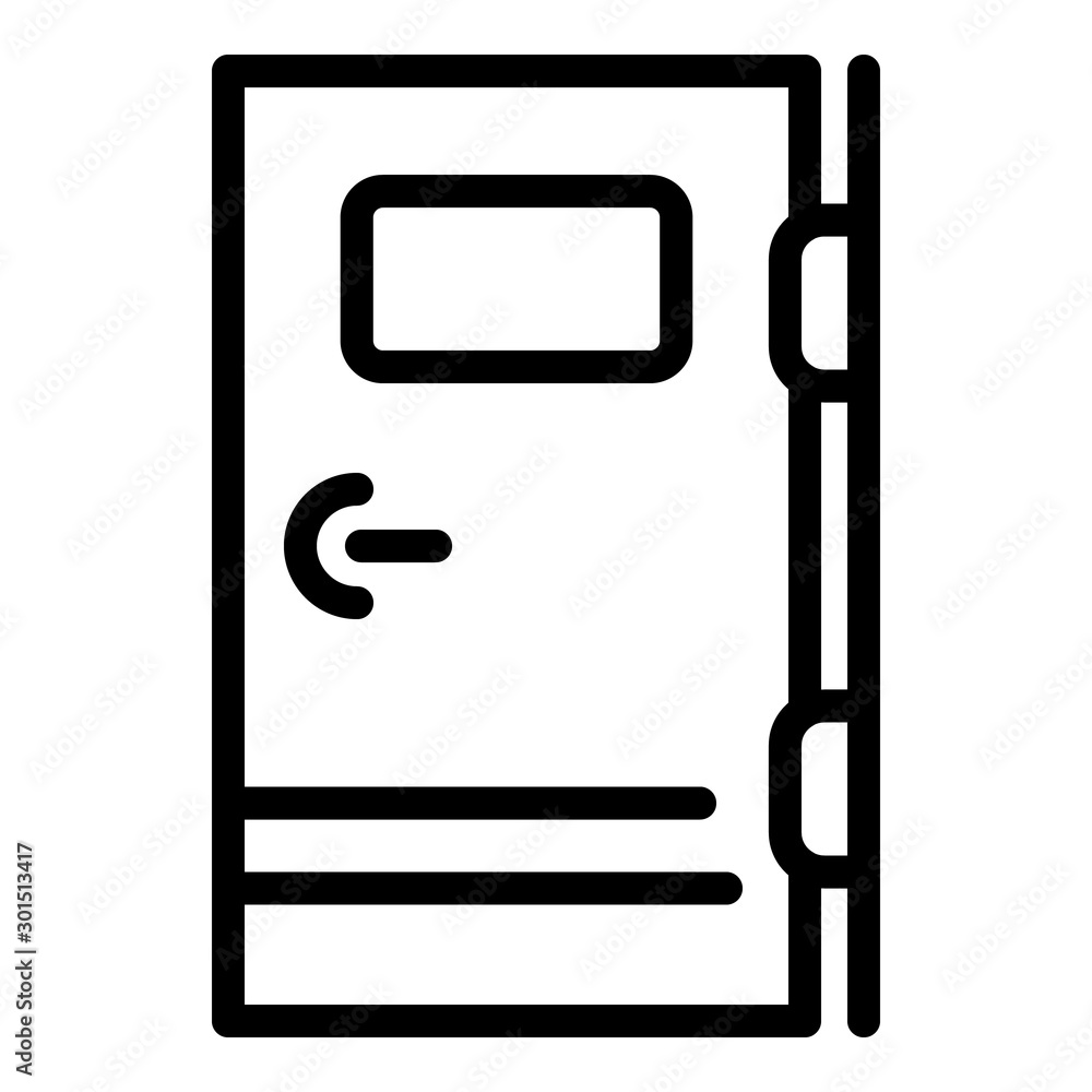 Poster door with window icon. outline door with window vector icon for web design isolated on white backgro