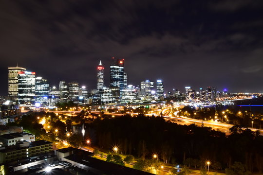 The night view of Perth in Western Australia