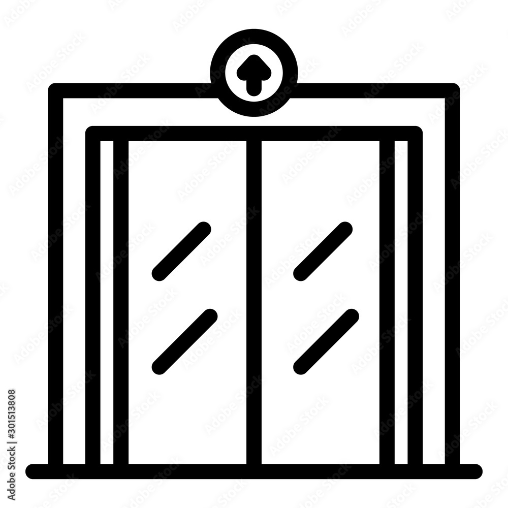 Poster big elevator icon. outline big elevator vector icon for web design isolated on white background