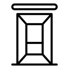 Small elevator icon. Outline small elevator vector icon for web design isolated on white background