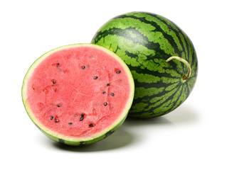 Slice of watermelon on white background 