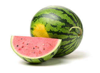 Slice of watermelon on white background 