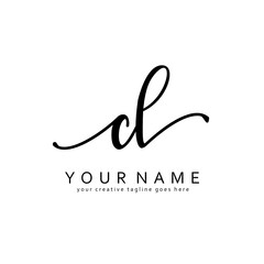 Handwriting C L CL initial logo template vector