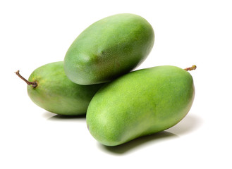 Mangos on a white background
