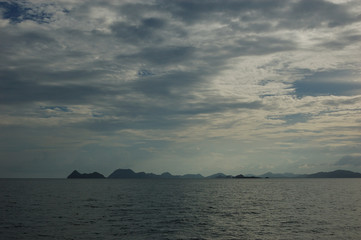 The blue cloudy evening on the way from Koh Tao to Chumphon, Thailand