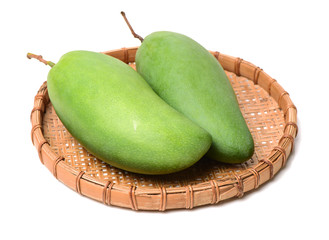 Mangos on a white background