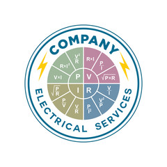 Electrical Company Logo, Ohm Law - obrazy, fototapety, plakaty