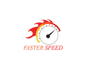 Faster Speed car logo template vector illustration