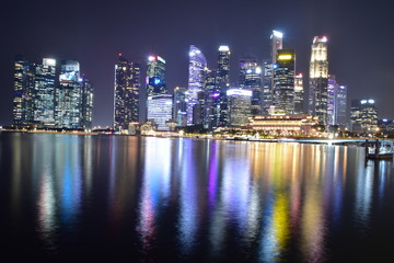 Fototapeta na wymiar The night view of Singapore