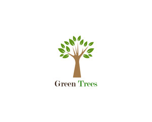 Green tree logo ecology nature vector