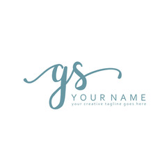 Fototapeta na wymiar Handwriting G S GS initial logo template vector