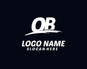 OB Initial with splash logo vector	