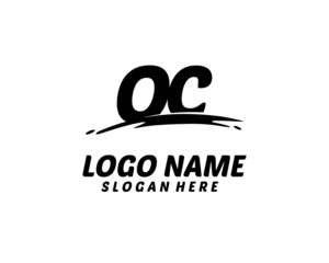 OC Initial with splash logo vector	