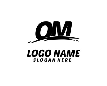 OM Initial with splash logo vector	