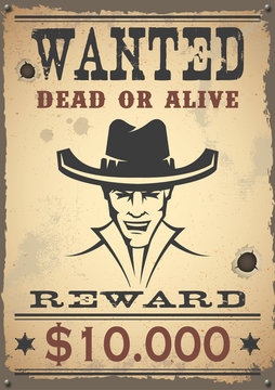 Wanted vintage western poster
