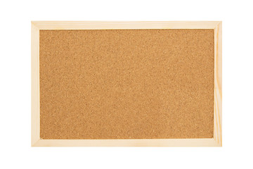 blank cork message pin board isolated on white background.