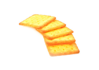 Crackers sheet on white background