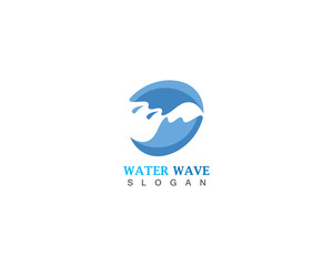 Water Wave logo design template vector