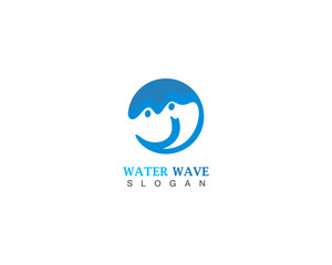 Water Wave logo design template vector