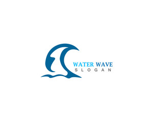 Water Wave logo design template vector