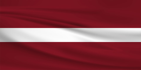 Illustration of a waving flag of the Latvia