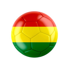 Soccer football ball with flag of Bolivia