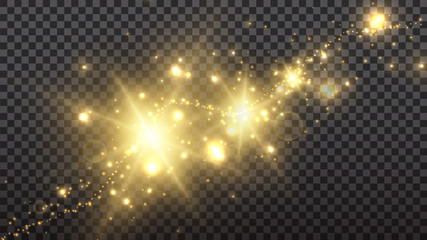 Golden shine sparkle flash