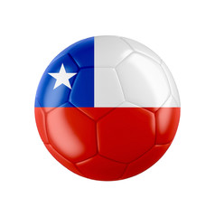 Soccer football ball with flag of Chile