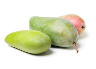 Mangos on a white background