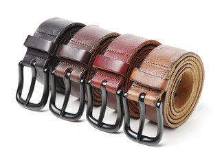 Belts on a white background