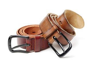 Belts on a white background