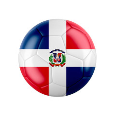 Soccer football ball with flag of Dominican Republic