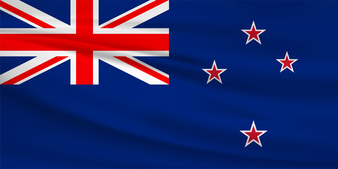 Illustration of a waving flag of the New Zealand