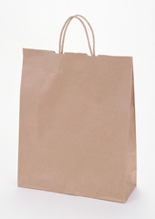 brown paper bag isolated on white background