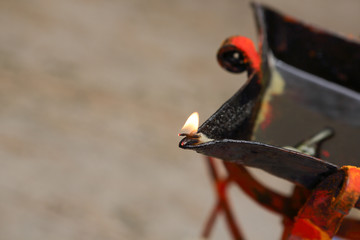 Indian Traditional Oil Lamp in Pooja
